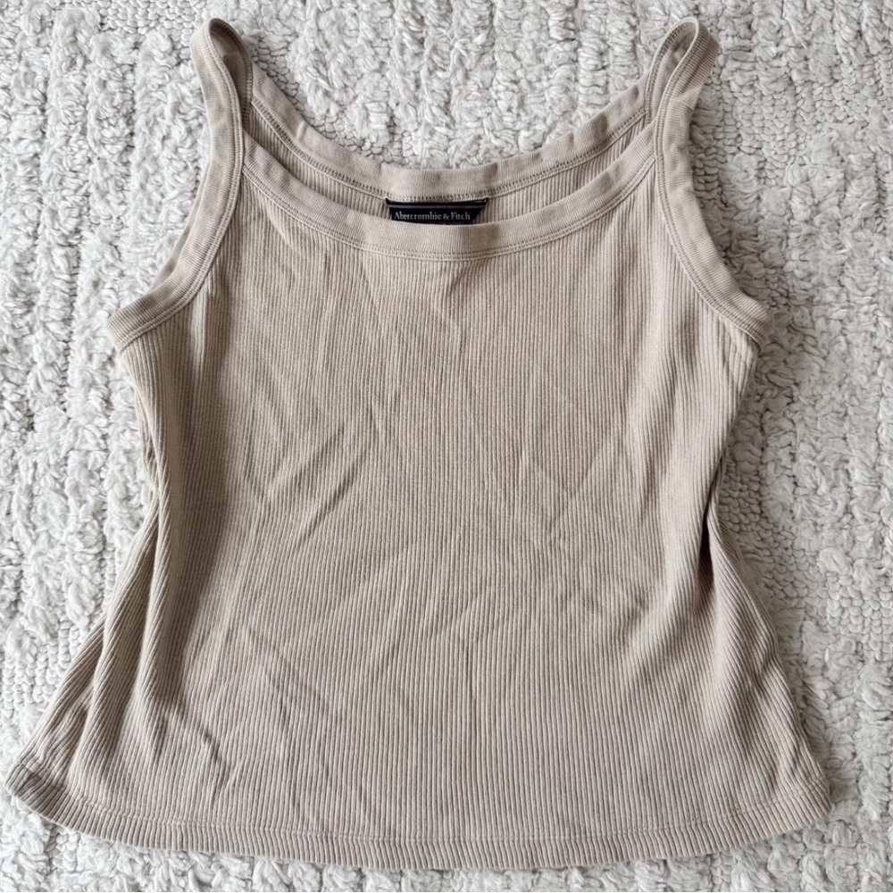 Abercrombie & Fitch Tan Fitted Sleeveless Tank Top
